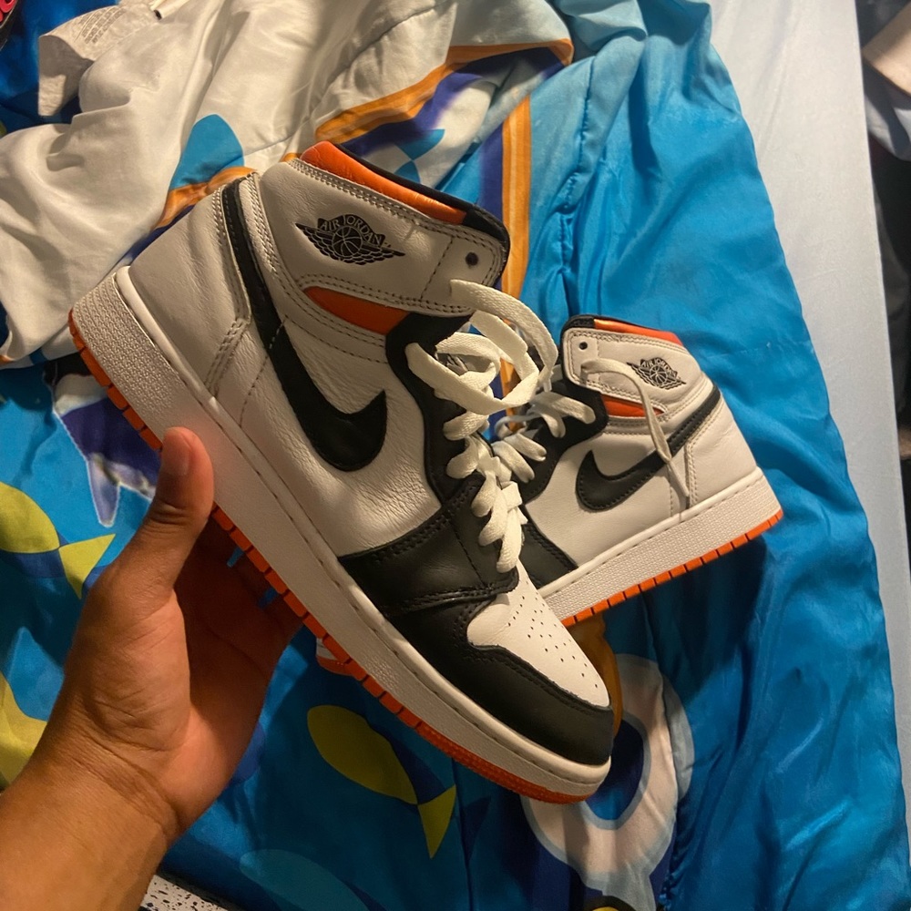 Jordan Kids Sneakers in Black, White, and Orange